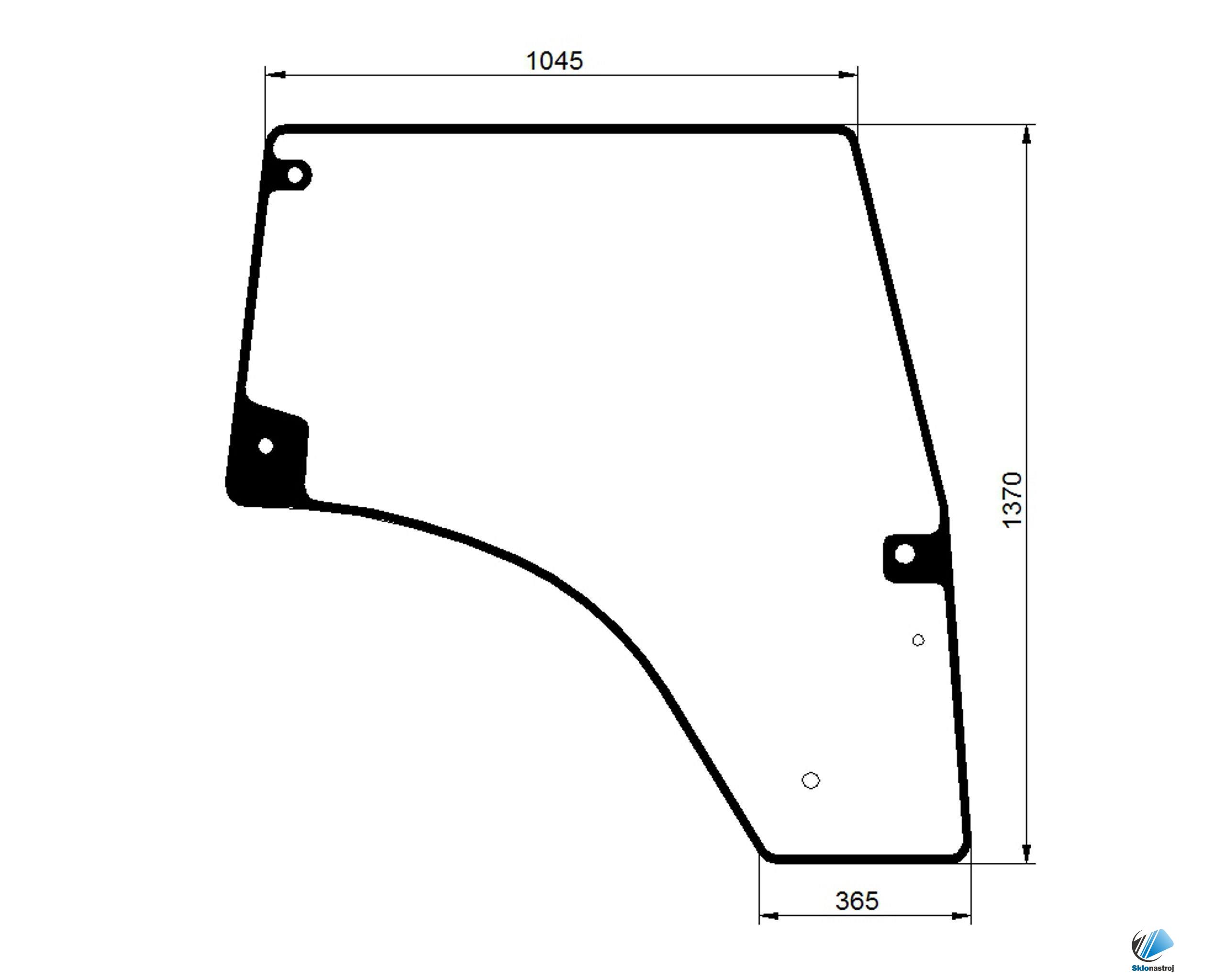 Deutz-Fahr Agroplus 310 315 320 410 420 Tier 3 dverové pravé sklo 