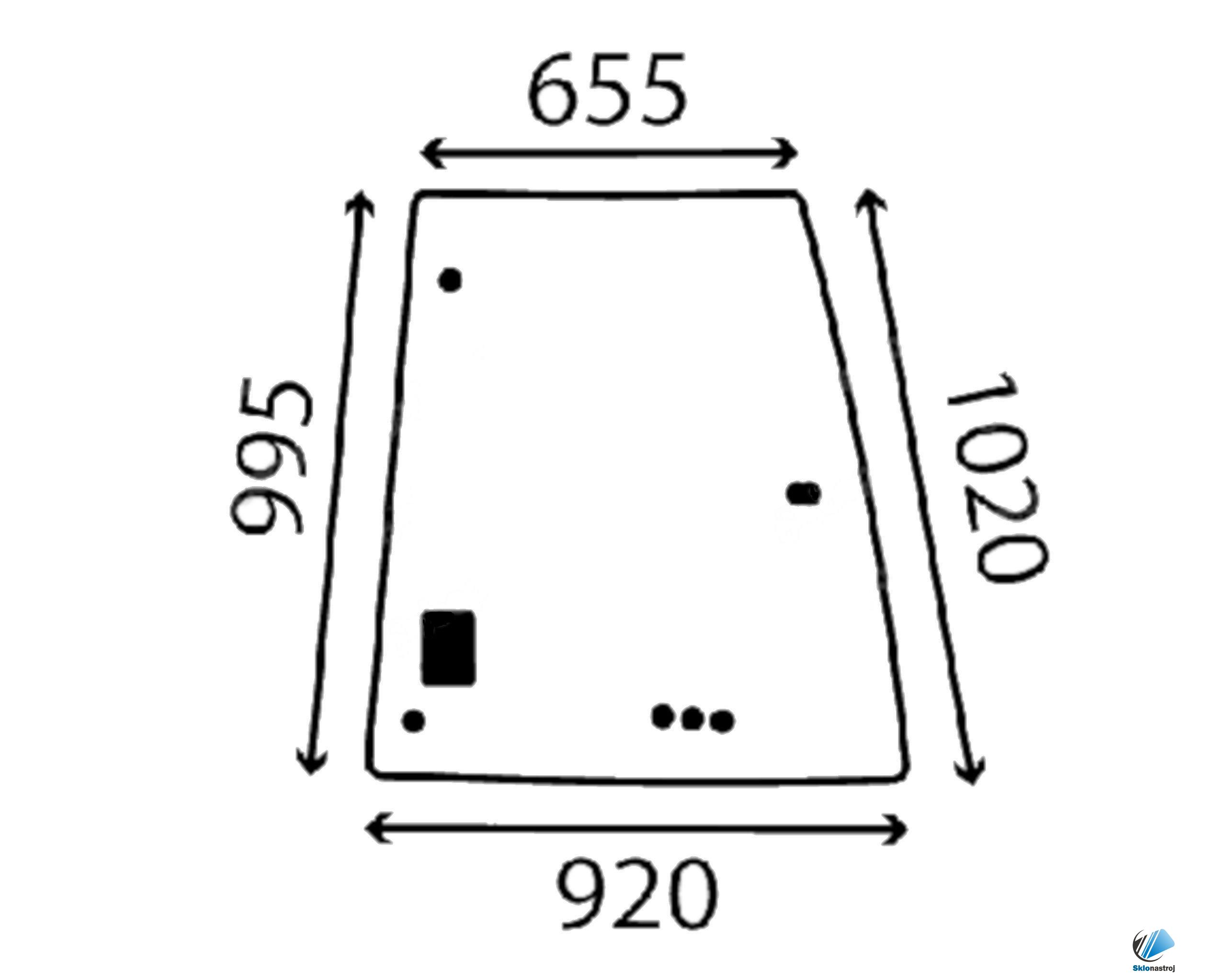 Cat 422F 428F 432F 434F 442F 444F dverové horné pravé sklo 