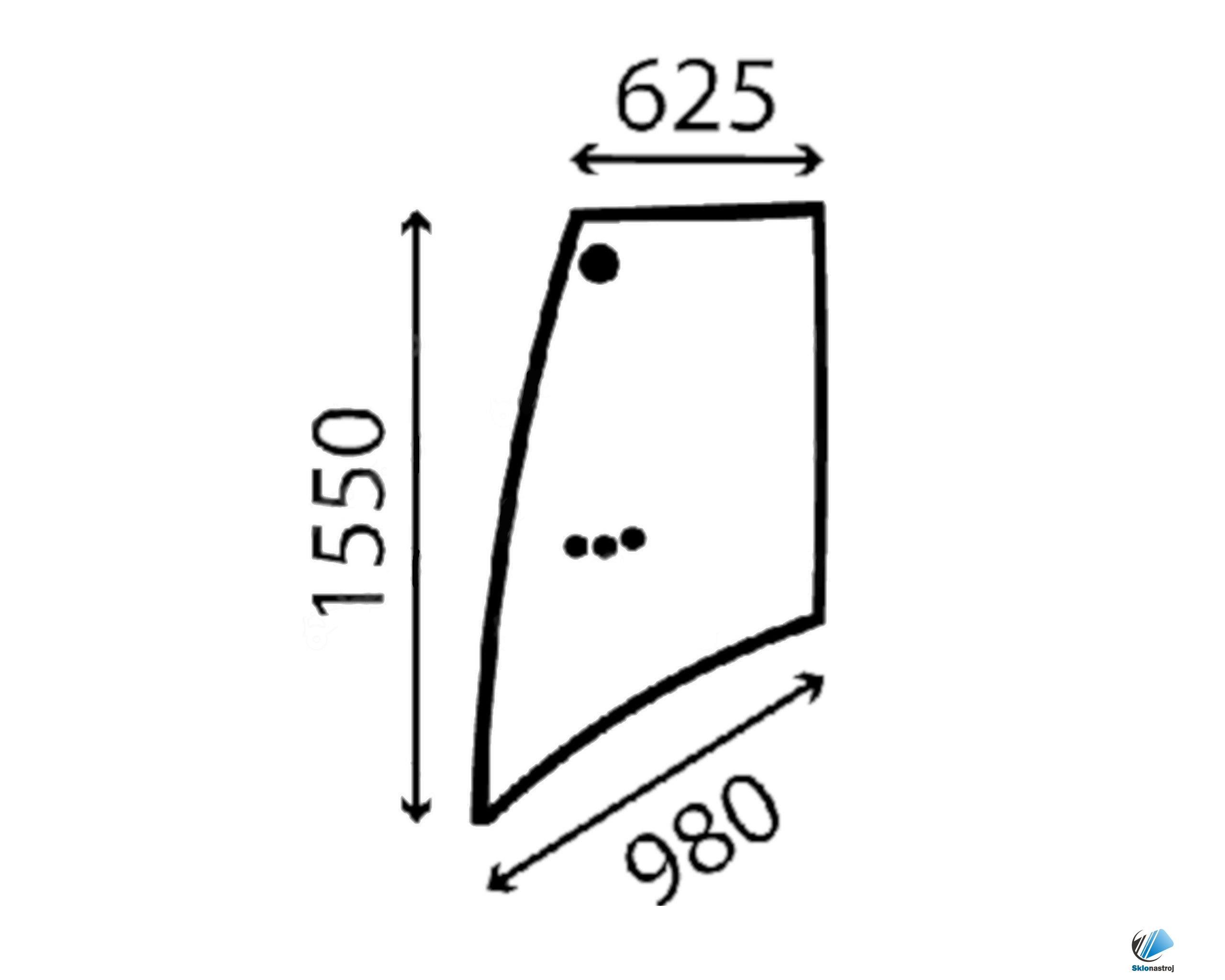 Cat 422F 428F 432F 434F 442F 444F bočné pravé sklo 