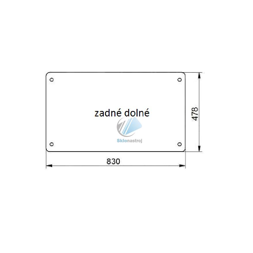 Claas Ergos 85 90 95 100 105 110 436 446 456 466 zadné dolné sklo