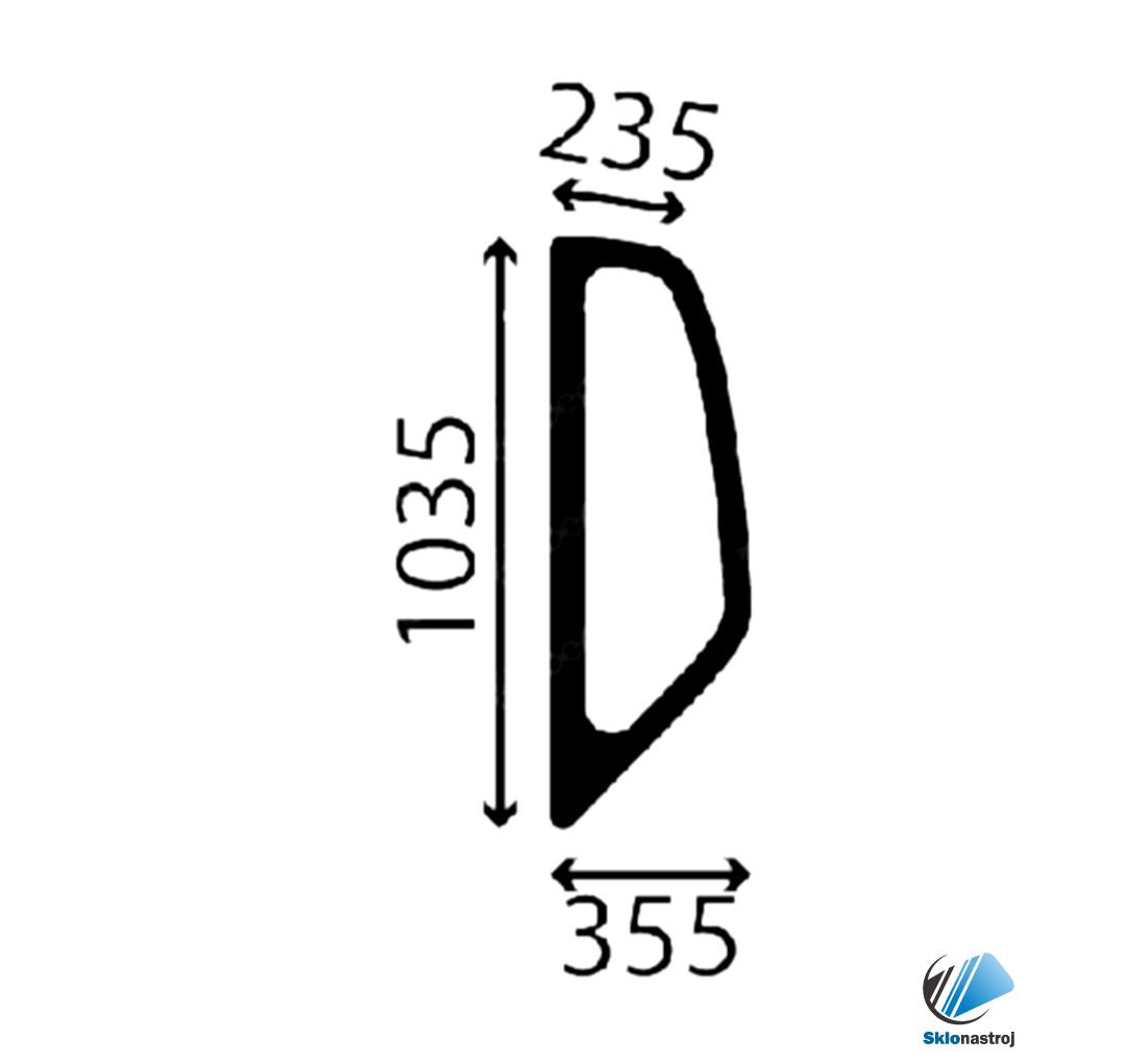 New Holland E135 E165 E175 E195 E215 E235 bočné ľavé sklo 