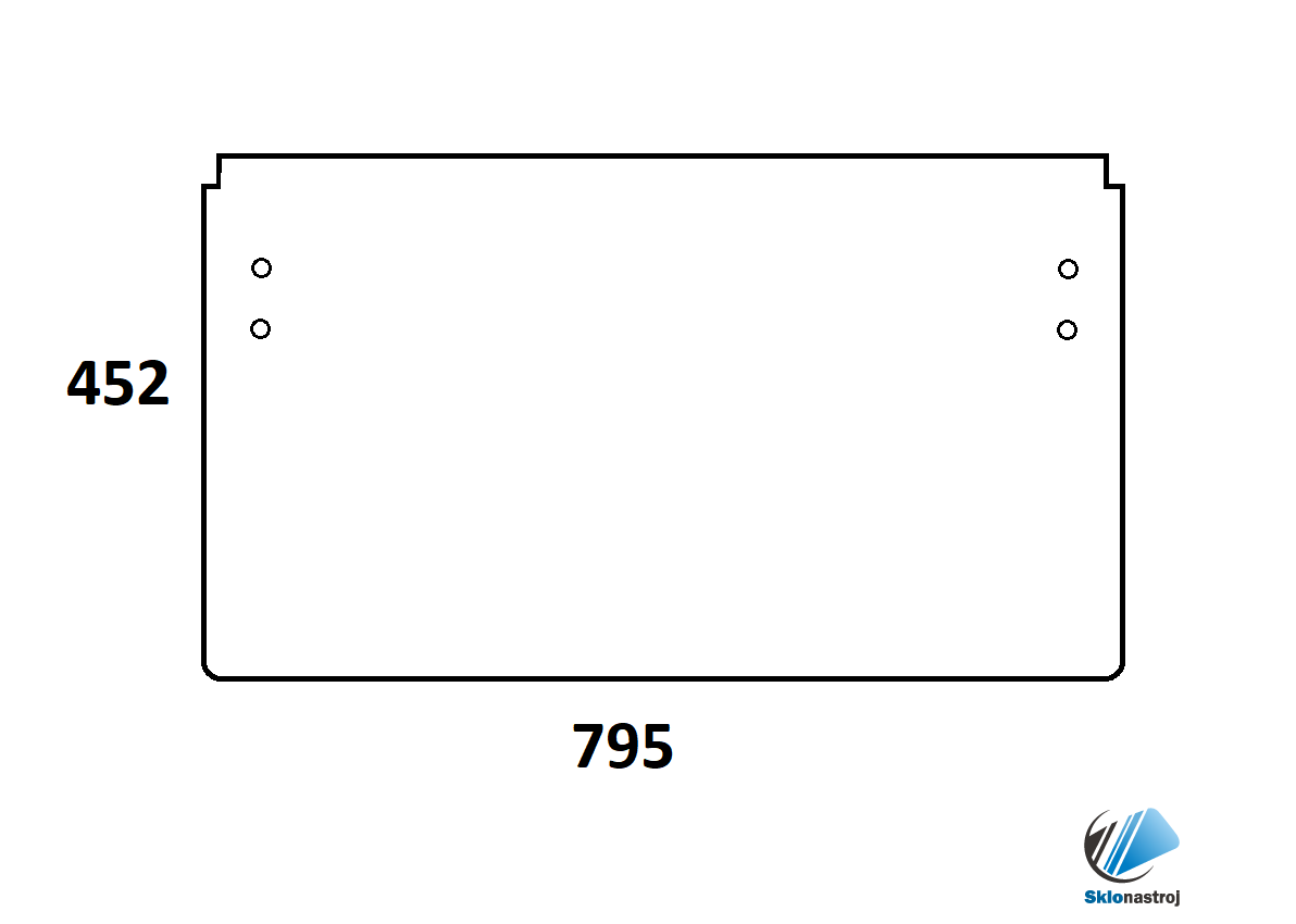 Cat 302.7D CR predné dolné sklo číre