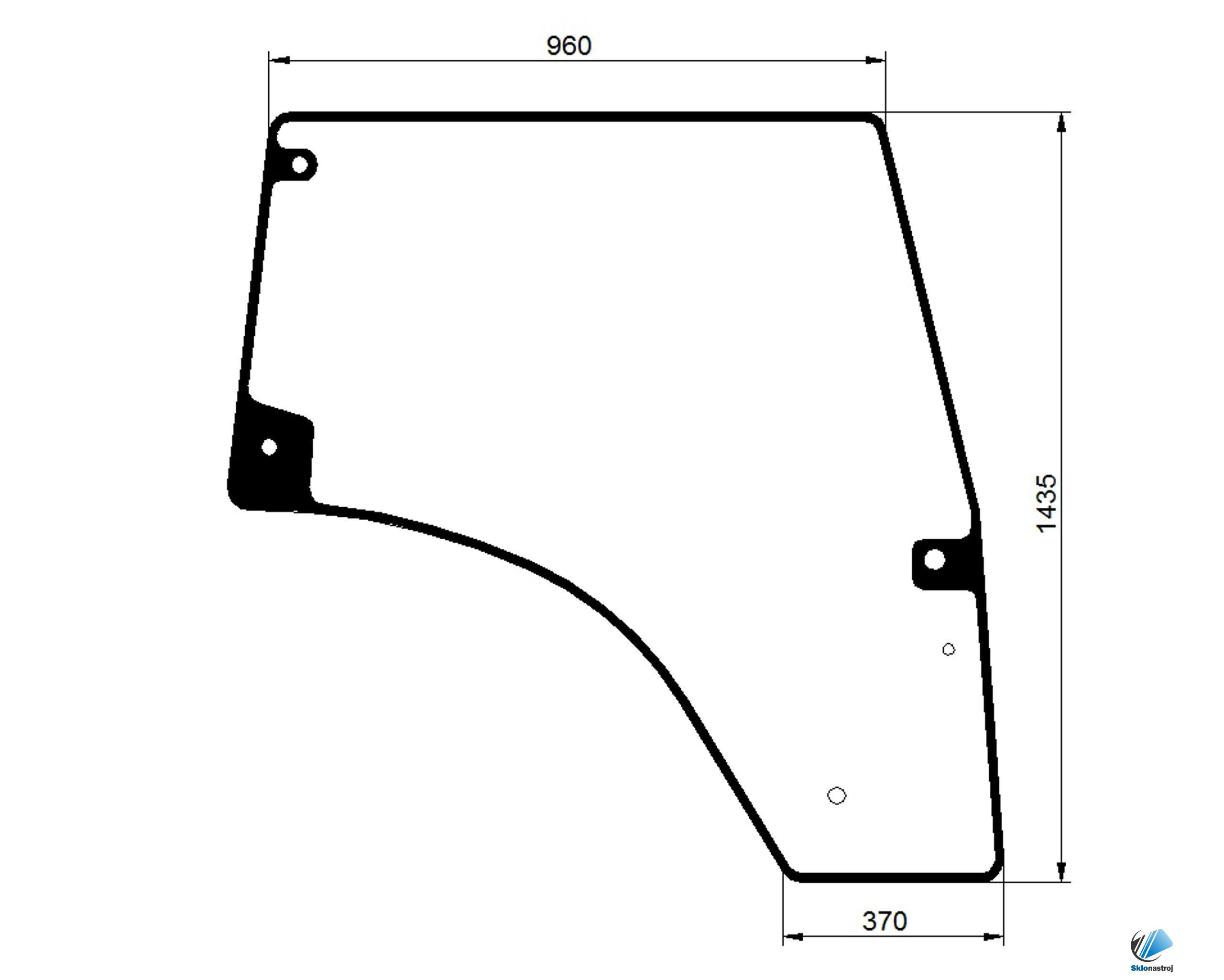 Deutz-Fahr Agrofarm Tier 3 410 420 430 dverové pravé sklo 