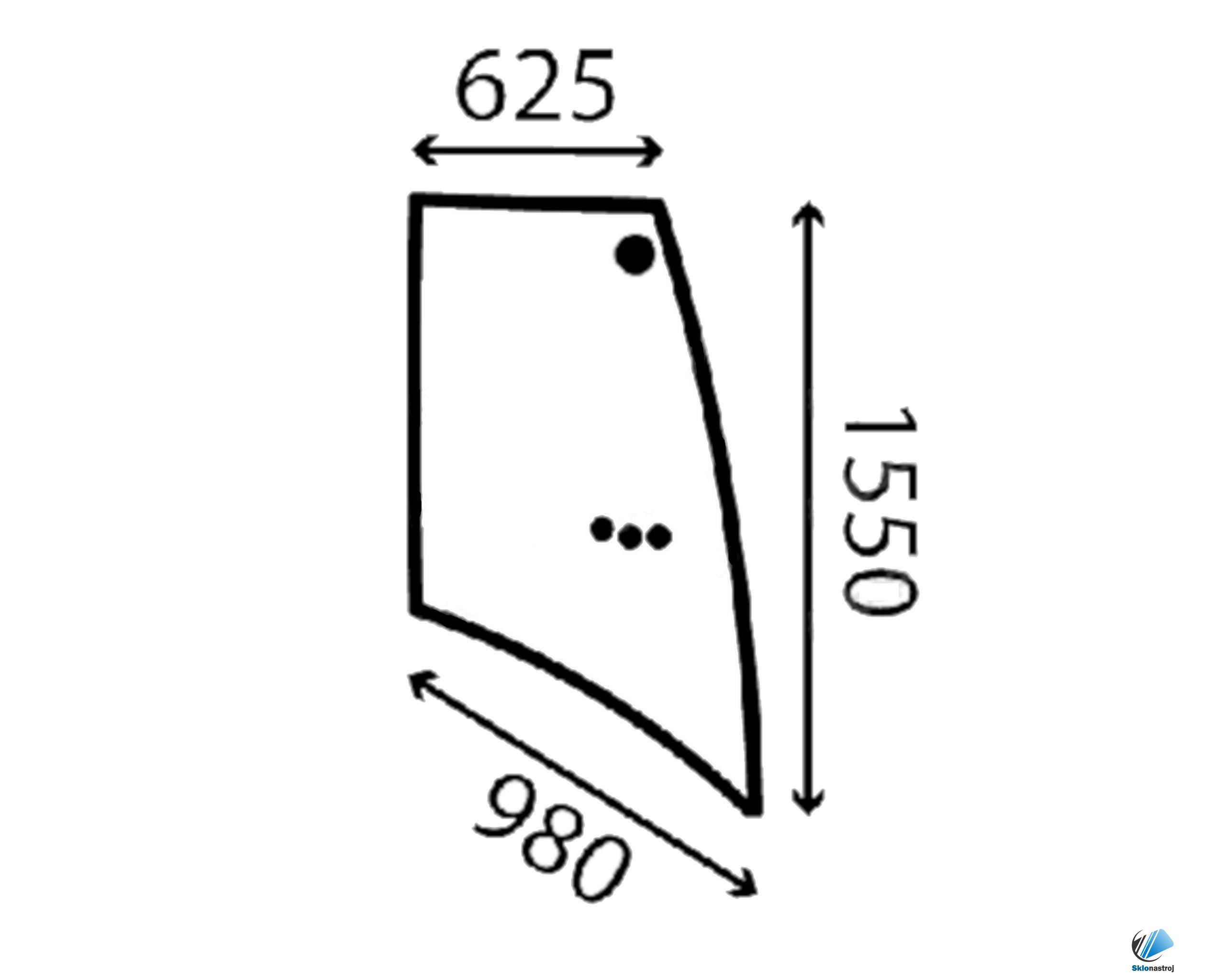 Cat 422E 428E 432E 434E 442E 444E bočné ľavé sklo 