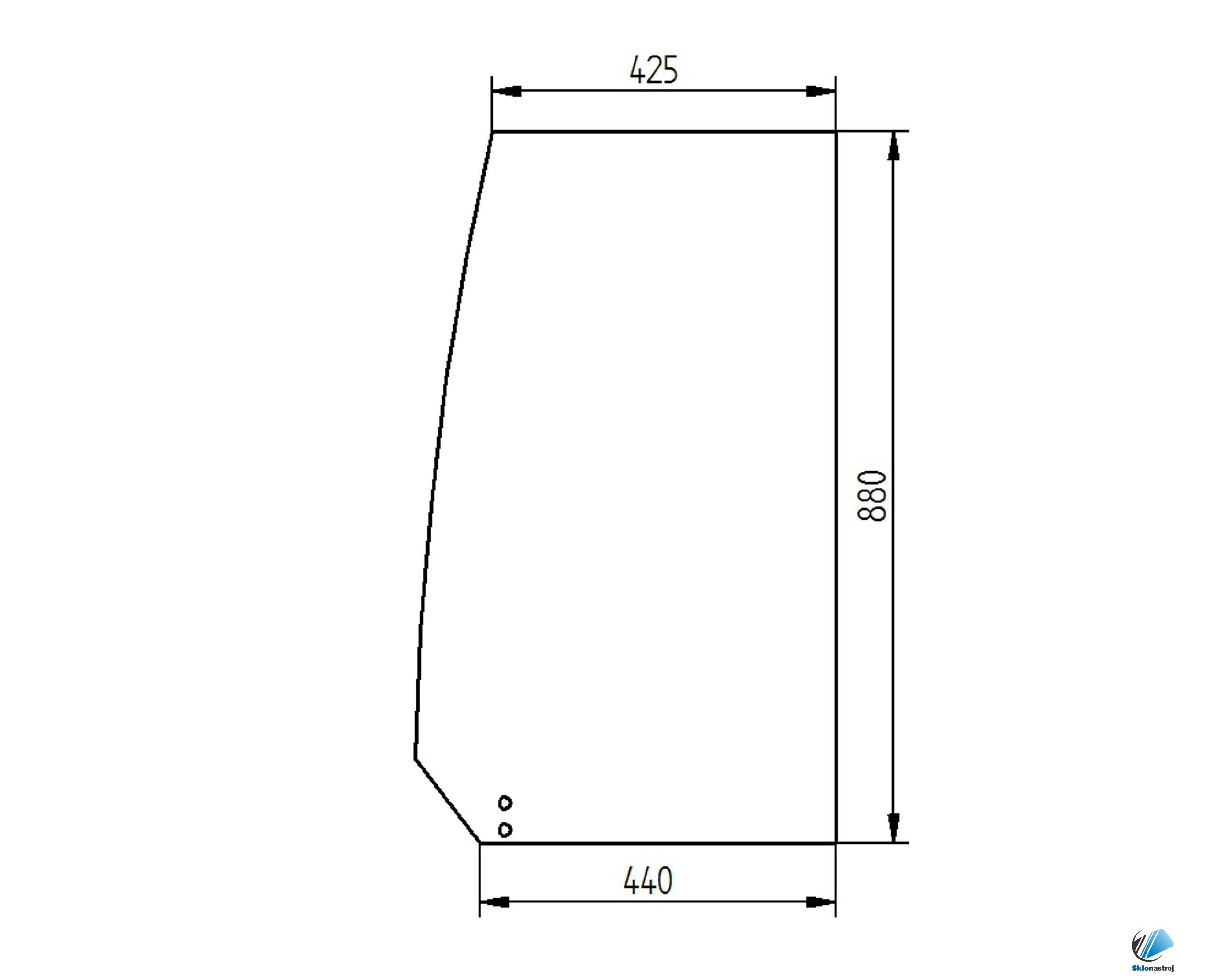 Yanmar SV15 SV17 SV18 SV20 SV22 SV26 bočné pravé zadné sklo