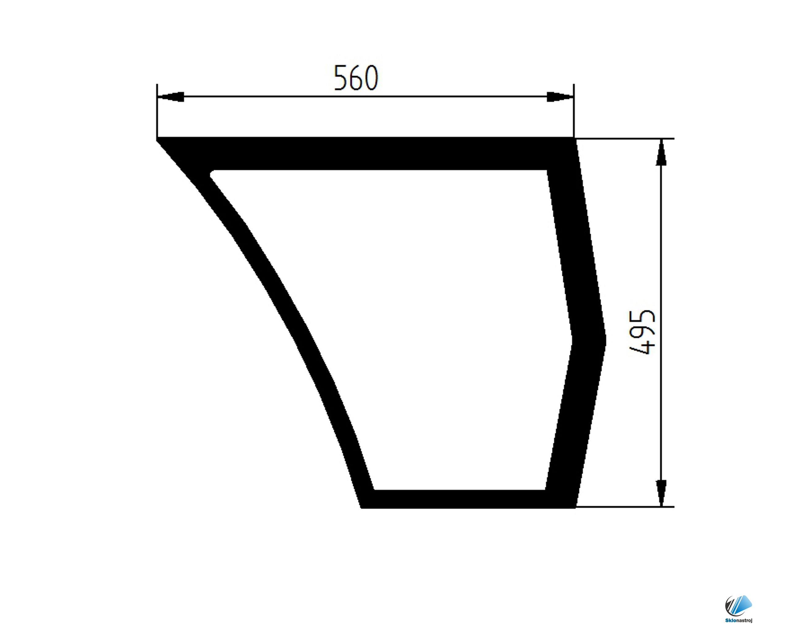 Yanmar SV15 SV17 SV17E bočné pravé dolné sklo 