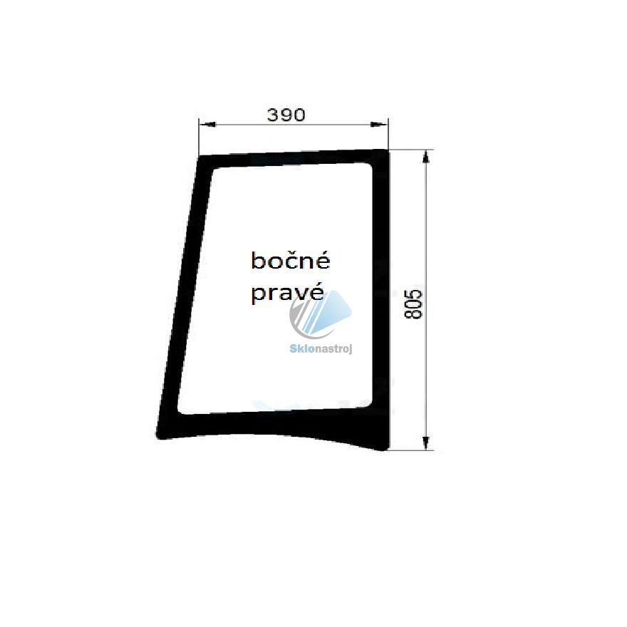 Claas Axos 310,320,330,340 bočné pravé sklo 