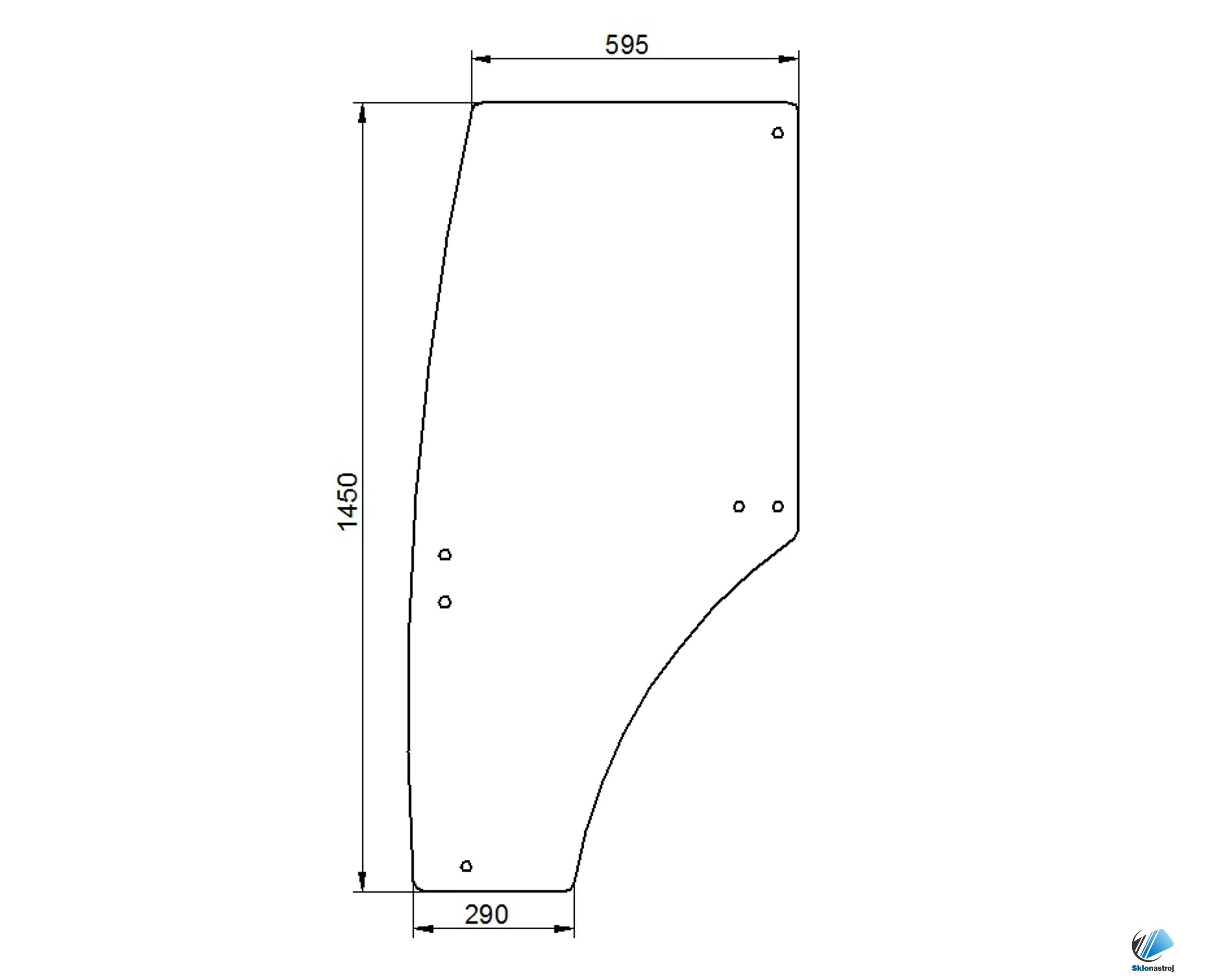 John Deere 5220 5320 5420 5520 5620 5720 5820 dverové ľavé sklo 