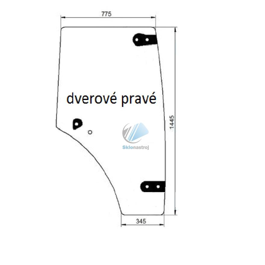 Claas Axos 310,320,330,340 dverové pravé sklo 