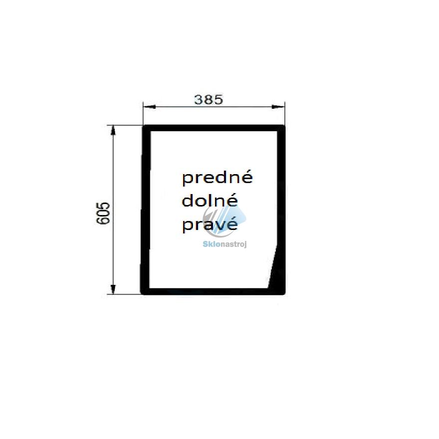 Claas Axos 310,320,330,340 predné dolné pravé sklo 