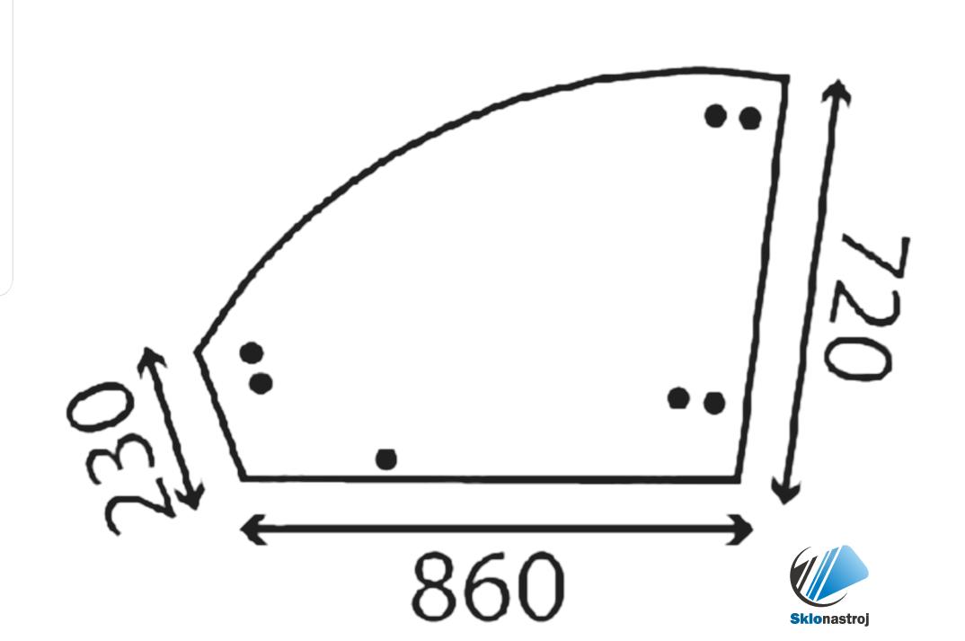 New Holland LM 732-5060 5080 dverové horné sklo