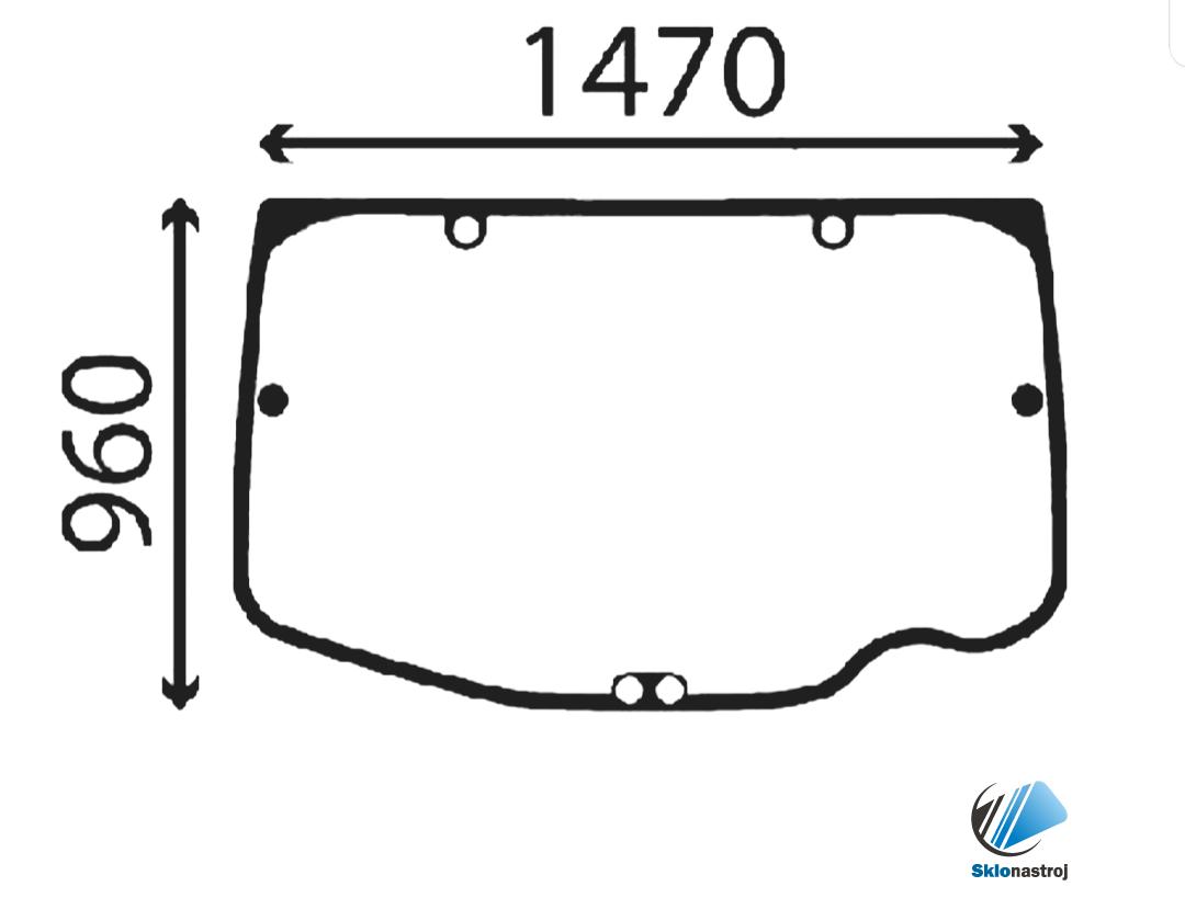 John Deere 7200R 7210R 7215R 7230R 7250R 7260R 7270R 7280R zadné sklo 