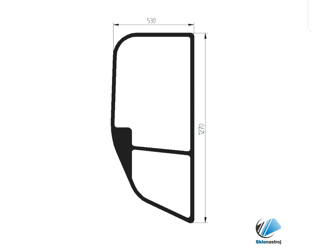 Cat 301.4C bočné pravé zadné sklo 