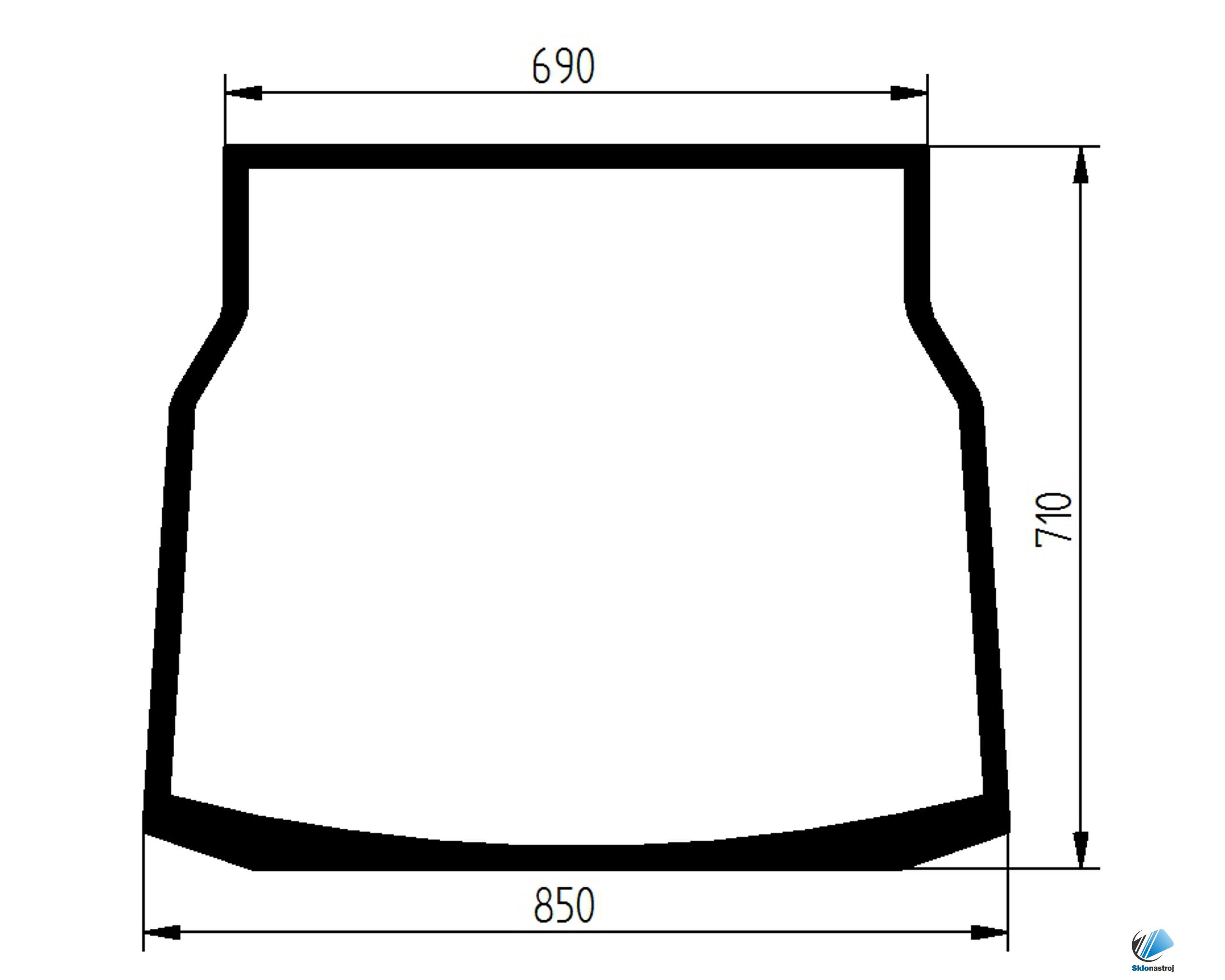 JCB 8014 8014CTS 8016 8016CTS 8018 8018CTS 8020 8020CTS predné dolné sklo 