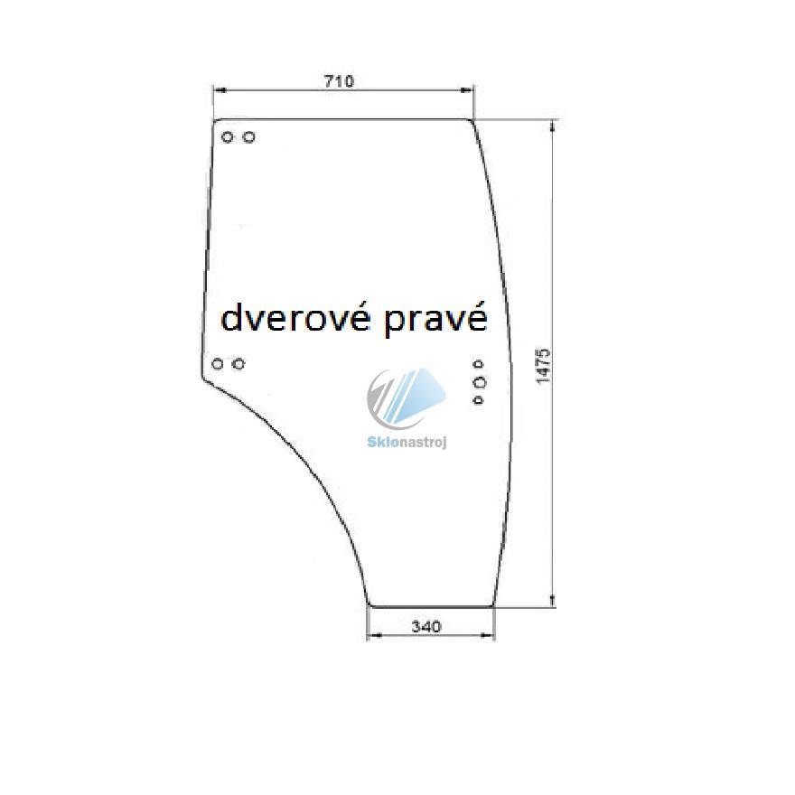 Claas Nectis dverové pravé sklo