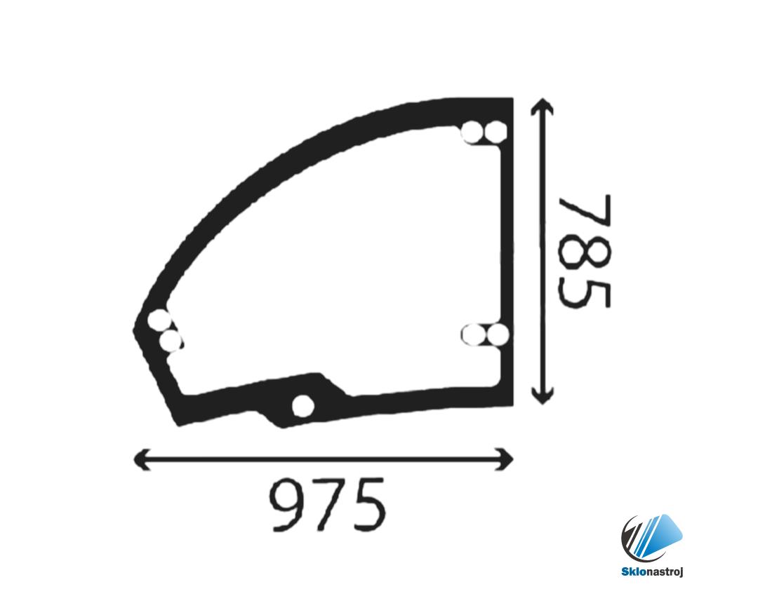 New Holland LM 732-5060 5080 dverové horné sklo