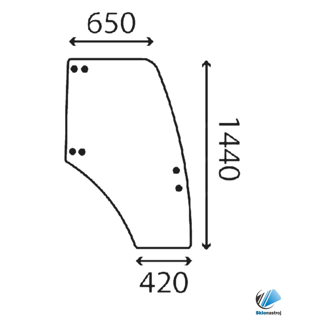 Landini Vision 80 85 90 95 100 105 dverové pravé sklo 