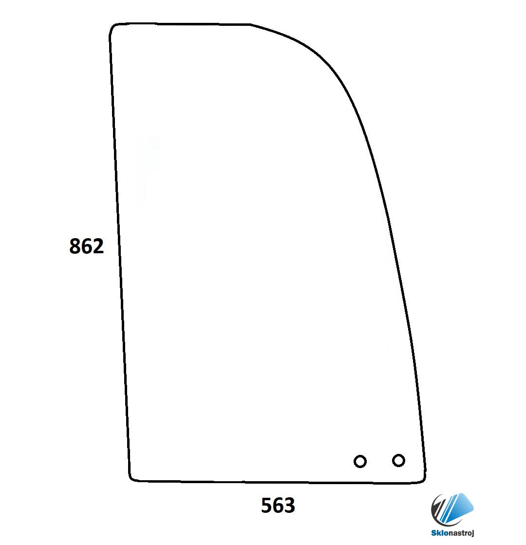 JCB 8025 ZTS  8026 CTS  8030 ZTS  8035 ZTS bočné pravé predné posuvné sklo 