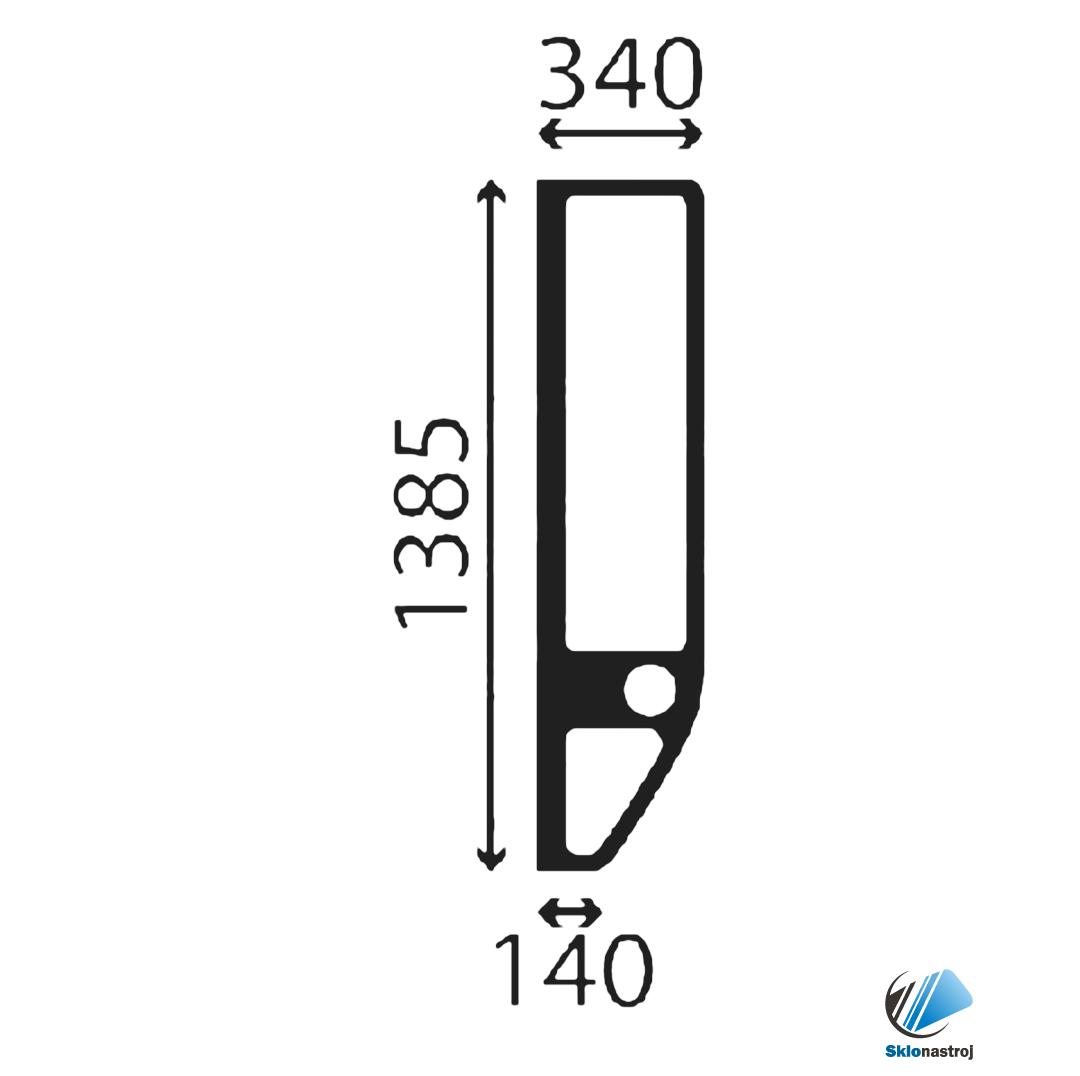 Takeuchi TB125 TB135 TB145 bočné ľavé sklo