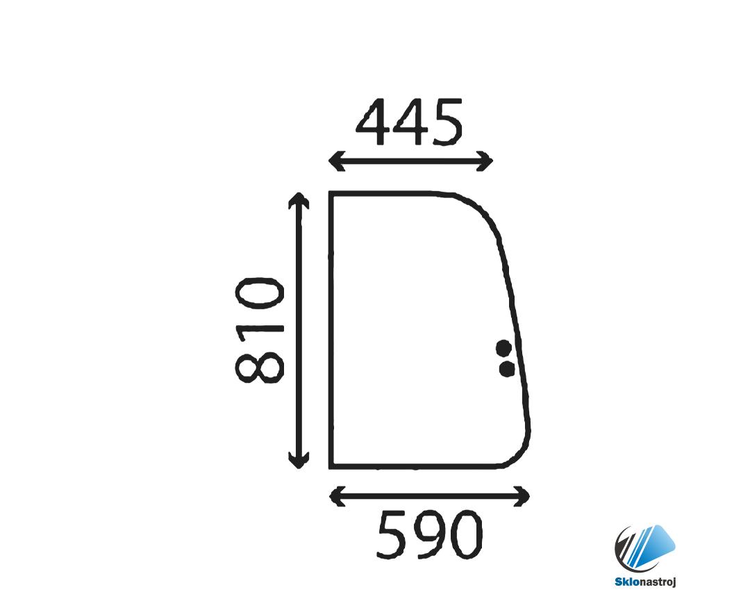 Takeuchi TB125 TB135 TB145 bočné pravé predné sklo