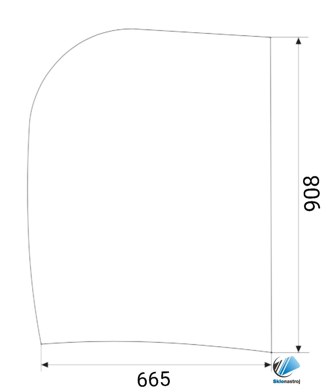 JCB 8040ZTS 8045ZTS 8050ZTS 8055RTS 8055ZTS 8065RTS bočné pravé zadné sklo