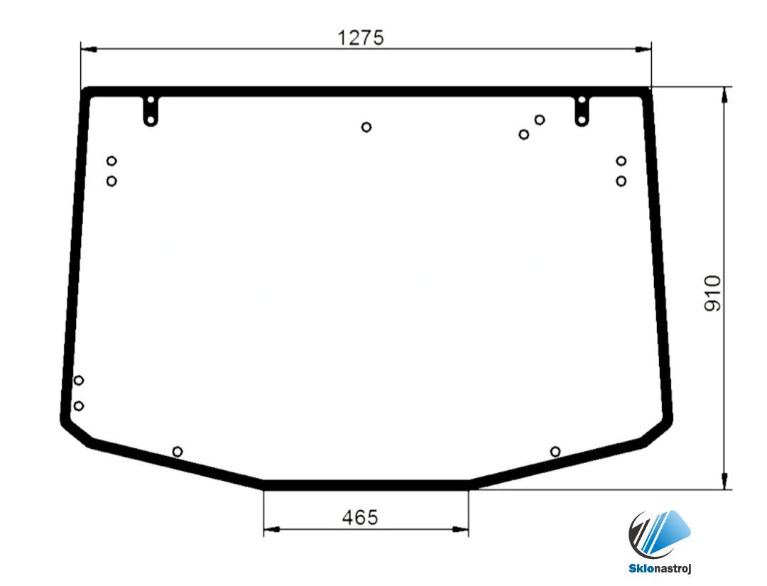 Valtra N82 H N92 H zadné sklo typ 1 