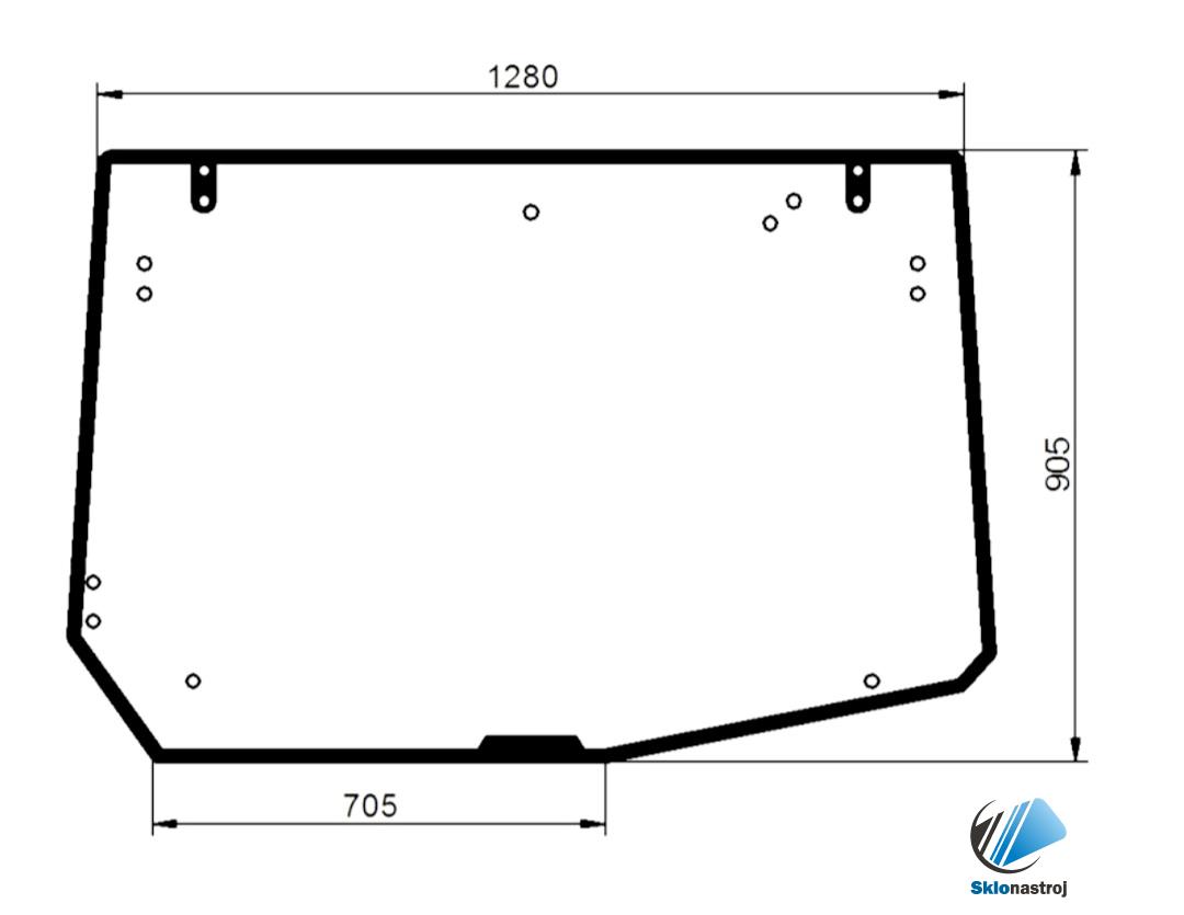 Valtra N82 H N92 H zadné sklo typ 2 